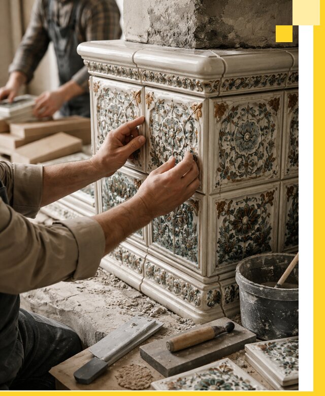 Изразцовые камины под ключ в Белой Калитве: проект и монтаж