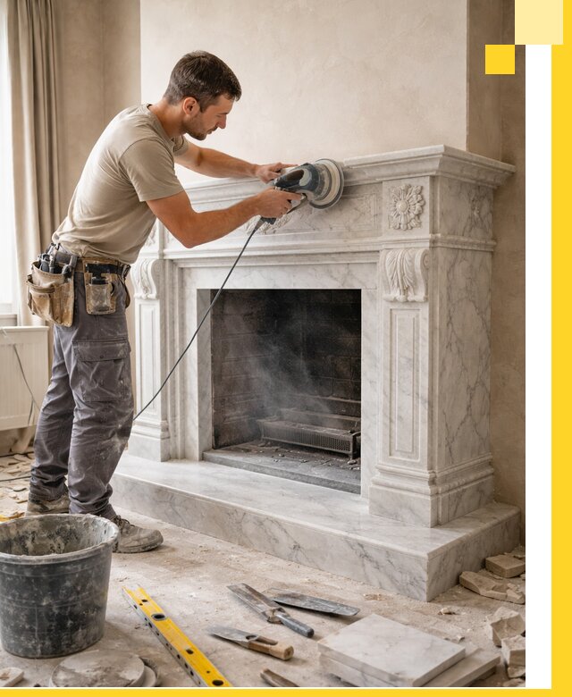 Изготовление и установка мраморных каминов в Белой Калитве под ключ