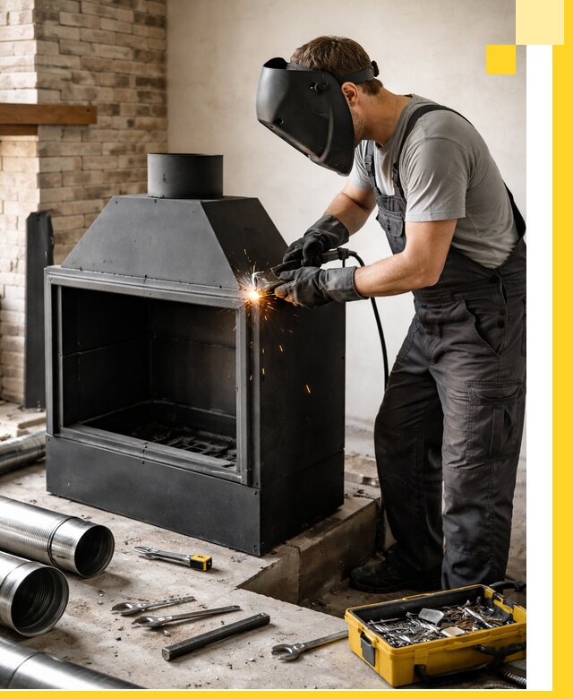 Продажа и установка металлических каминов в Белой Калитве под ключ