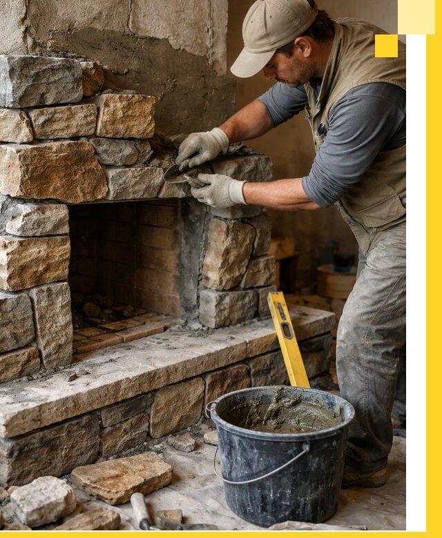 Изготовление и установка каменных каминов под ключ в Белой Калитве