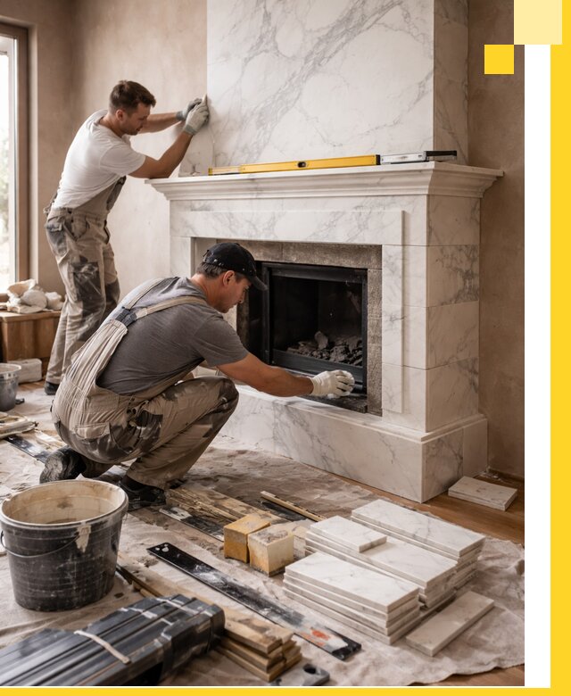 Отделка каминов в Белой Калитве качественные облицовочные работы