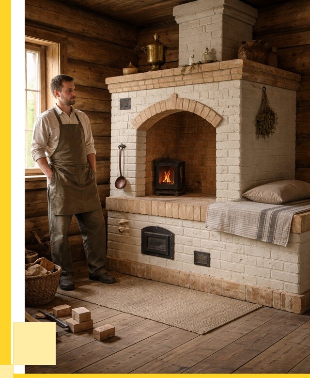 Русские печи с лежанкой под ключ в Белой Калитве от 155565 р. ЭриданБкл