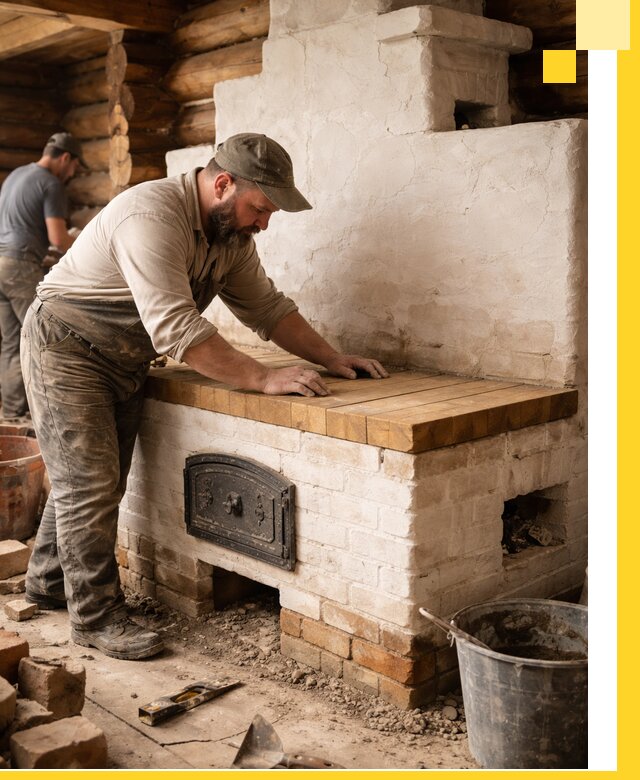 Проектирование и установка русской печи с лежанкой в Белой Калитве