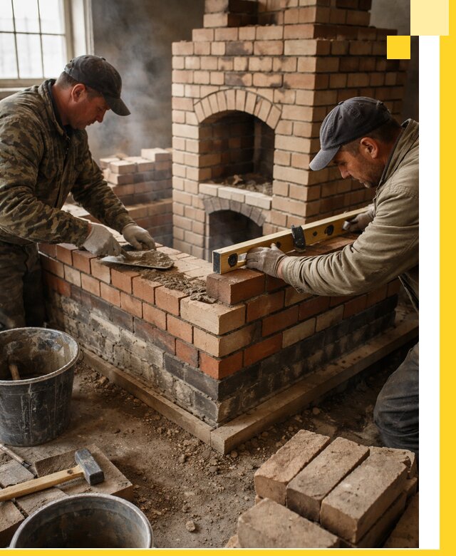 Изготовление и монтаж печей и каминов из кирпича в Белой Калитве