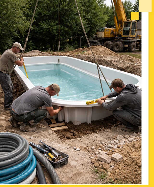 Установка и монтаж композитных бассейнов под ключ в Белой Калитве