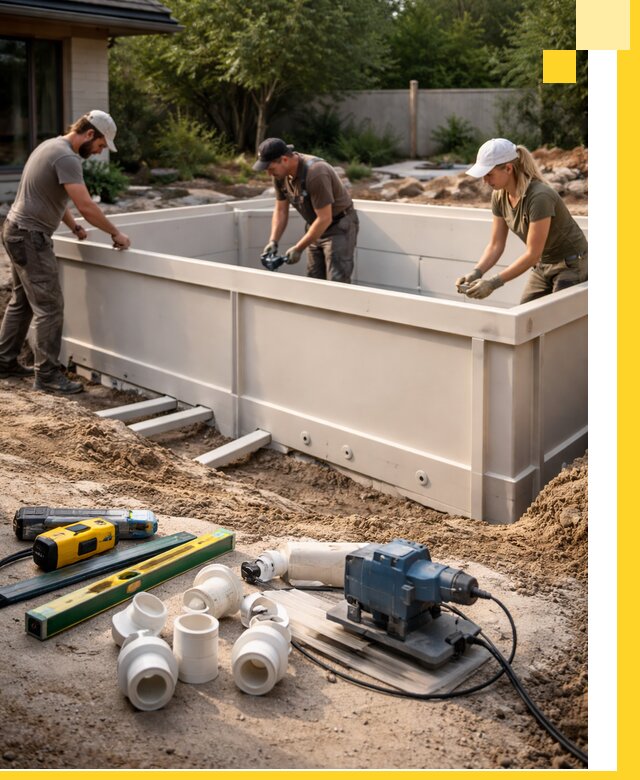 Установка полипропиленовых бассейнов под ключ в Белой Калитве