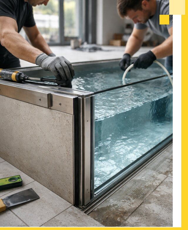 Проектирование и монтаж стеклянных бассейнов в Белой Калитве