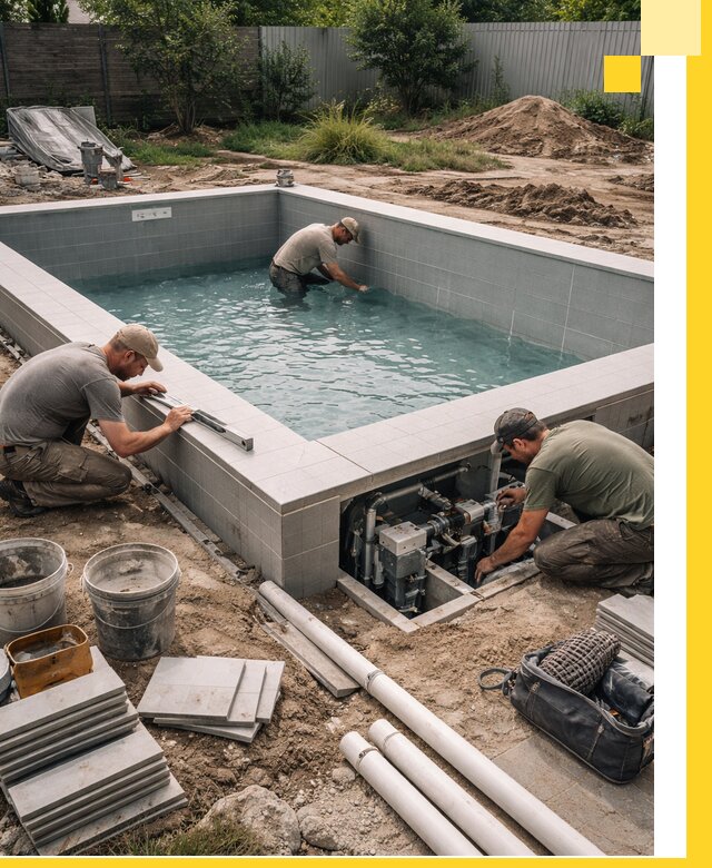 Строительство и монтаж бассейнов для дачи под ключ в Белой Калитве