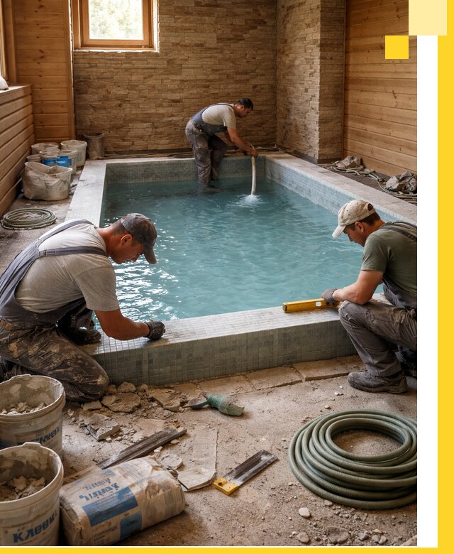 Проектирование и строительство бассейнов для бани в Белой Калитве