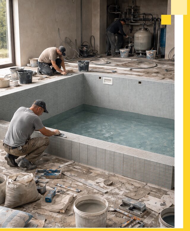 Строительство и монтаж бассейнов в помещении в Белой Калитве