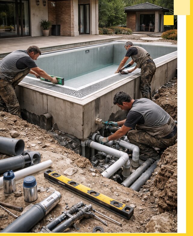 Строительство переливных бассейнов в Белой Калитве под ключ