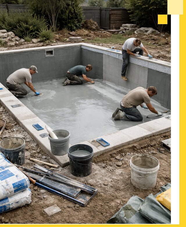 Изготовление и монтаж чаши бассейна под ключ в Белой Калитве