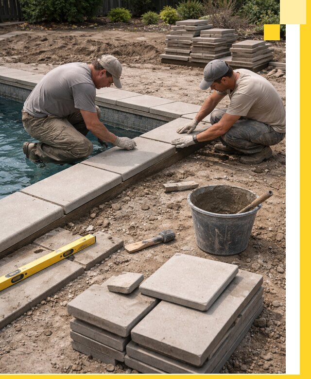 Установка и изготовление копингового камня для бассейнов в Белой Калитве