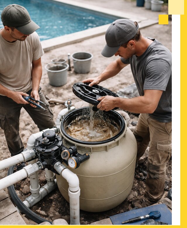 Установка и обслуживание песочных фильтров для бассейнов в Белой Калитве