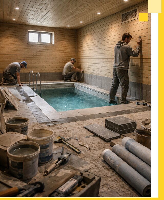 Строительство бани с бассейном и сауной под ключ в Белой Калитве