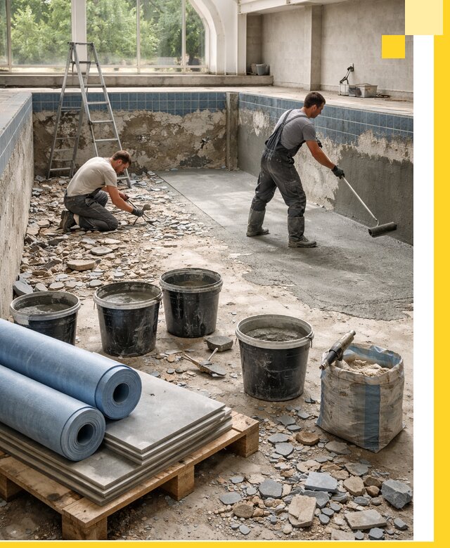 Реконструкция бассейнов в Белой Калитве: ремонт, гидроизоляция