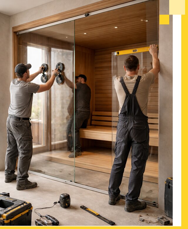 Производство и монтаж стеклянных саун под ключ в Белой Калитве