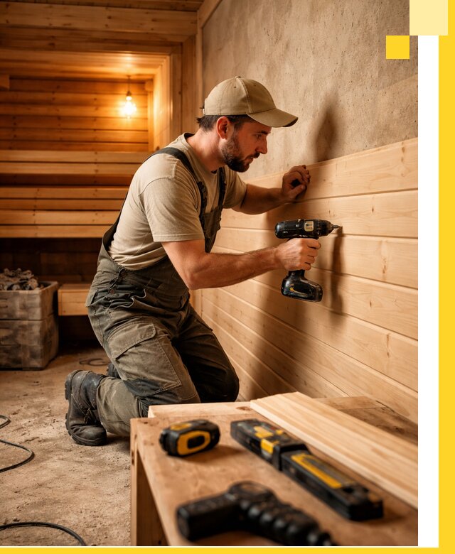 Профессиональная внутренняя отделка бани в Белой Калитве под ключ