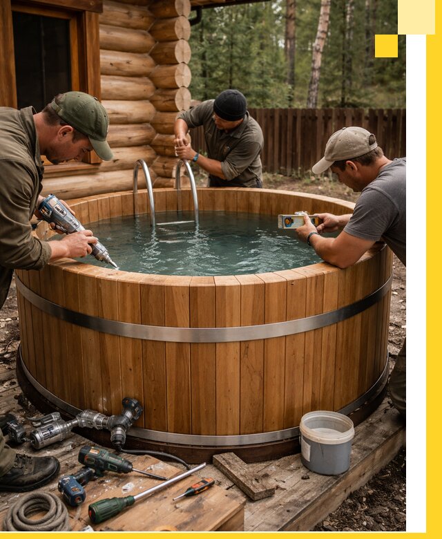 Строительство бань с купелью под ключ и отделкой в Белой Калитве