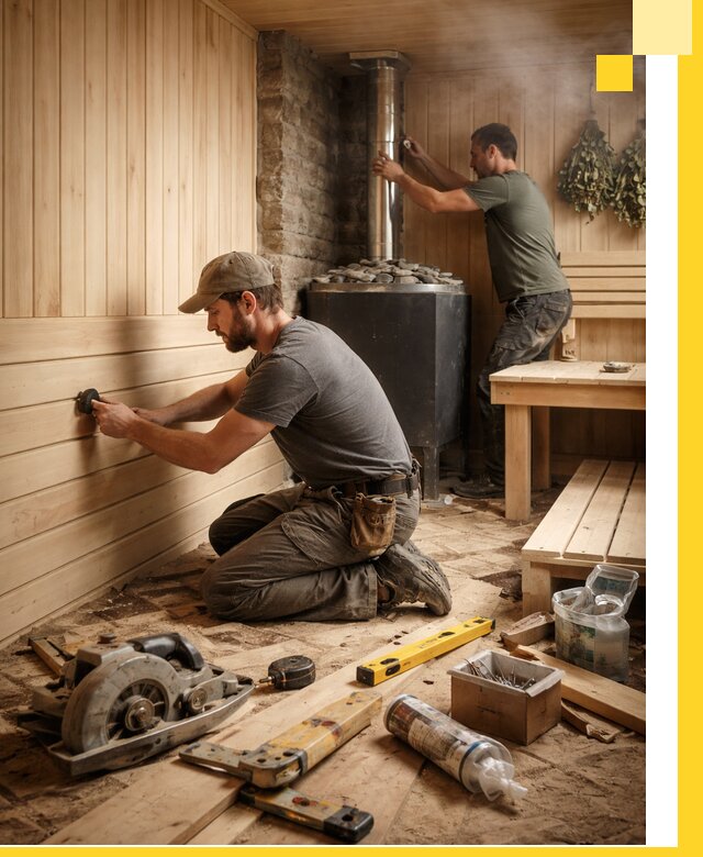 Полное строительство и оснащение парных под ключ в Белой Калитве