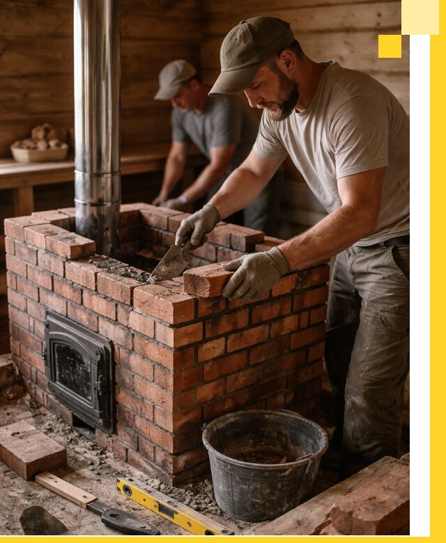 Кирпичные печи для бани под ключ в Белой Калитве, проект и монтаж