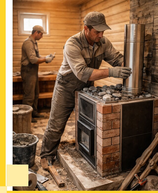 Монтаж печи в бане под ключ в Белой Калитве от 20742 р. | ЭриданБкл