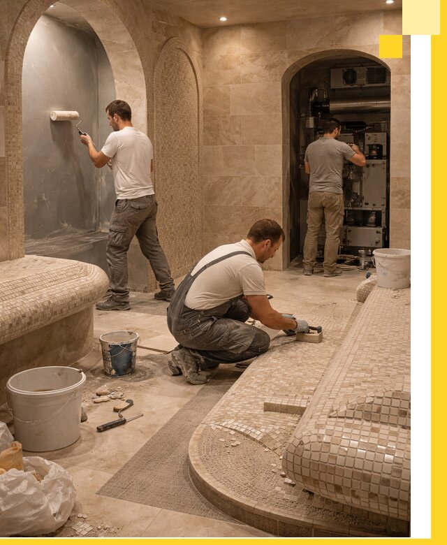 Строительство бани с хамамом и бассейном под ключ в Белой Калитве