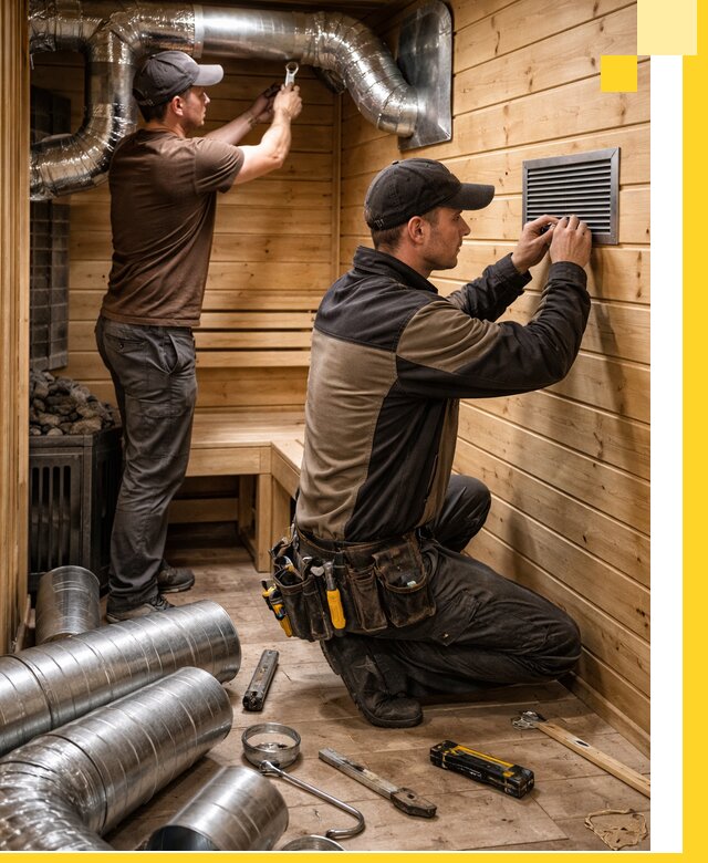 Проектирование и монтаж вентиляции бани в Белой Калитве под ключ