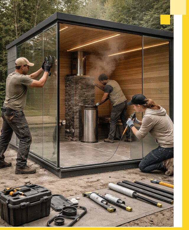 Проектирование и строительство стеклянных бань в Белой Калитве