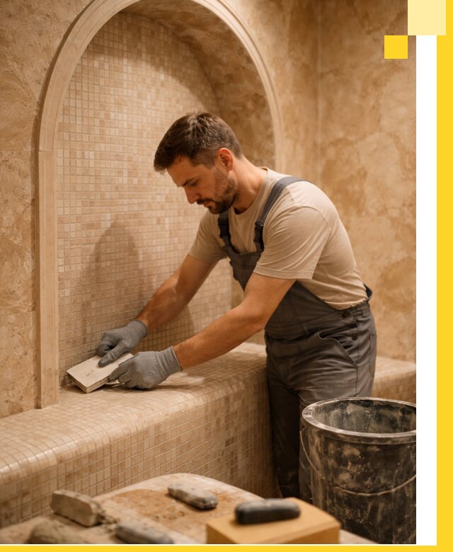 Профессиональная отделка хамамов с мозаикой под ключ в Белой Калитве