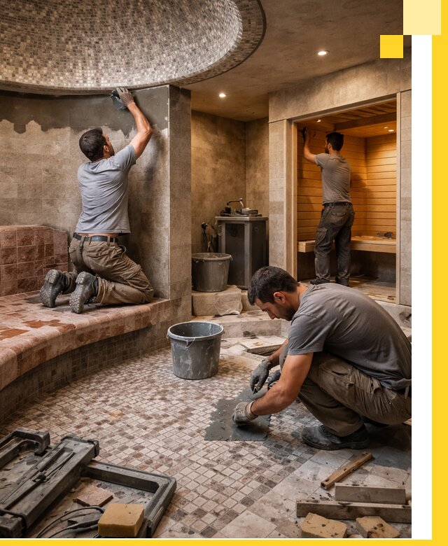 Проект и строительство хамама бани и сауны под ключ в Белой Калитве