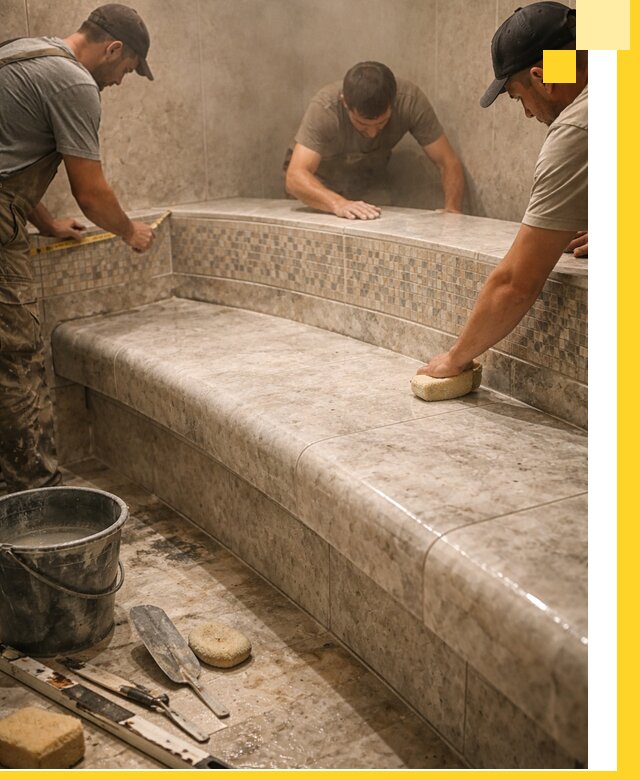 Изготовление и установка сидений для хамама в Белой Калитве